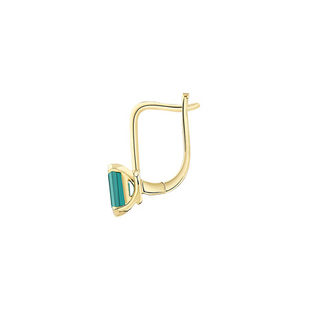 Drop Earrings with Laboratory Created Emerald in 10kt Yellow Gold Drop Earrings with Laboratory Created Emerald in 10kt Yellow Gold