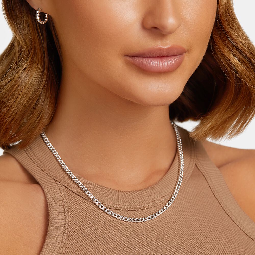 Hollow Curb Chain in Sterling Silver