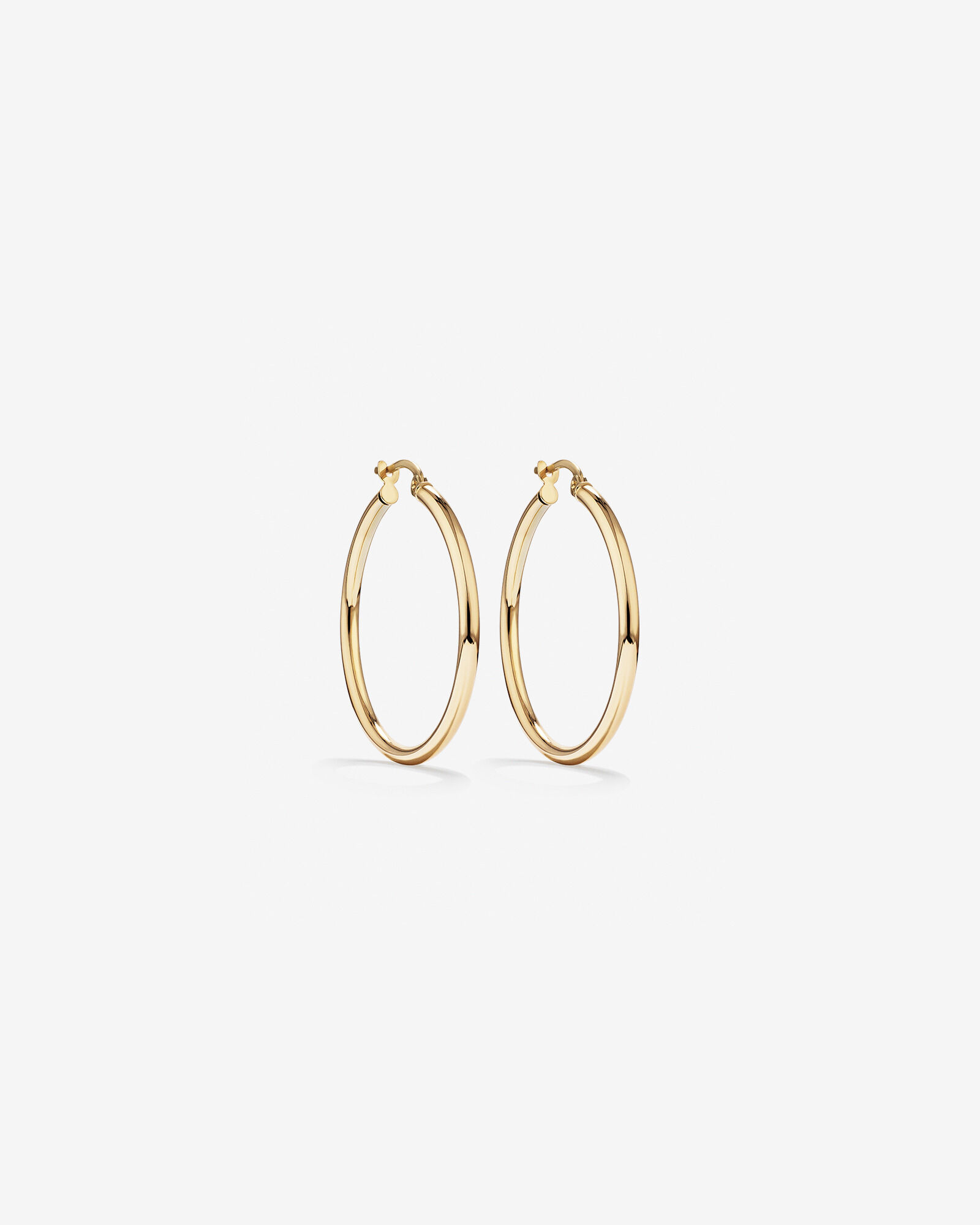 25mm Round Hoop Earrings 10kt Yellow Gold