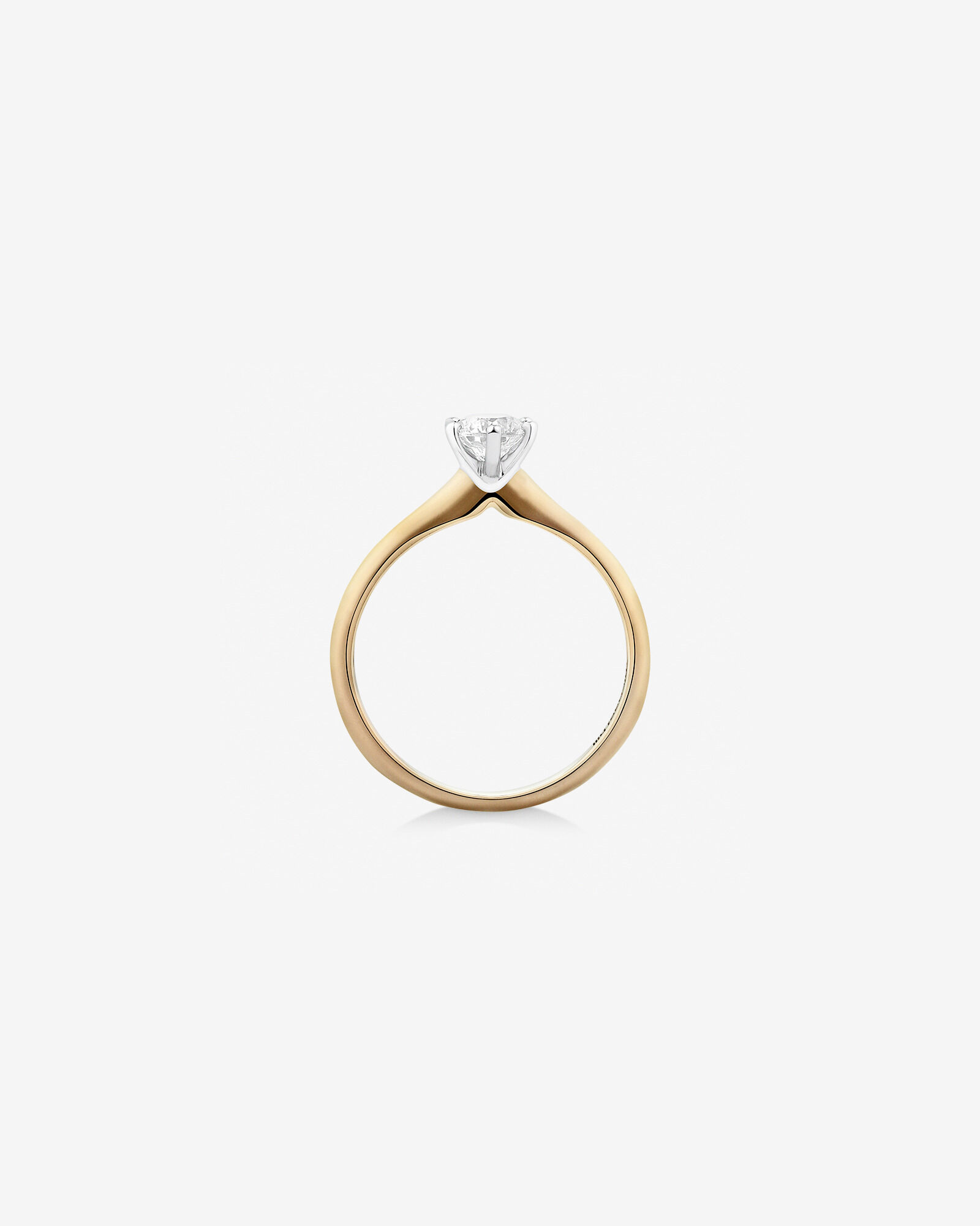 Certified Solitaire Engagement Ring with a 0.50 Carat TW Diamond in 18kt Yellow and White Gold