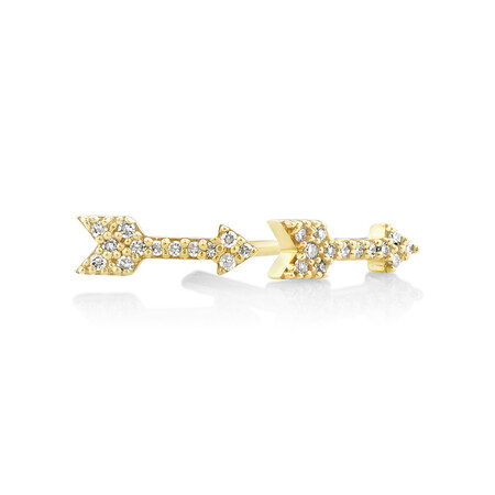Mini Arrow Earrings with Diamonds in 10kt Yellow Gold Mini Arrow Earrings with Diamonds in 10kt Yellow Gold