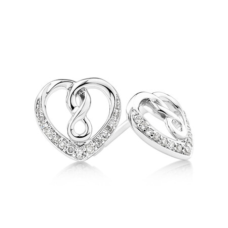 Heart infinitas Earring with 0.12 Carat TW of Diamonds in Sterling Silver Heart infinitas Earring with 0.12 Carat TW of Diamonds in Sterling Silver