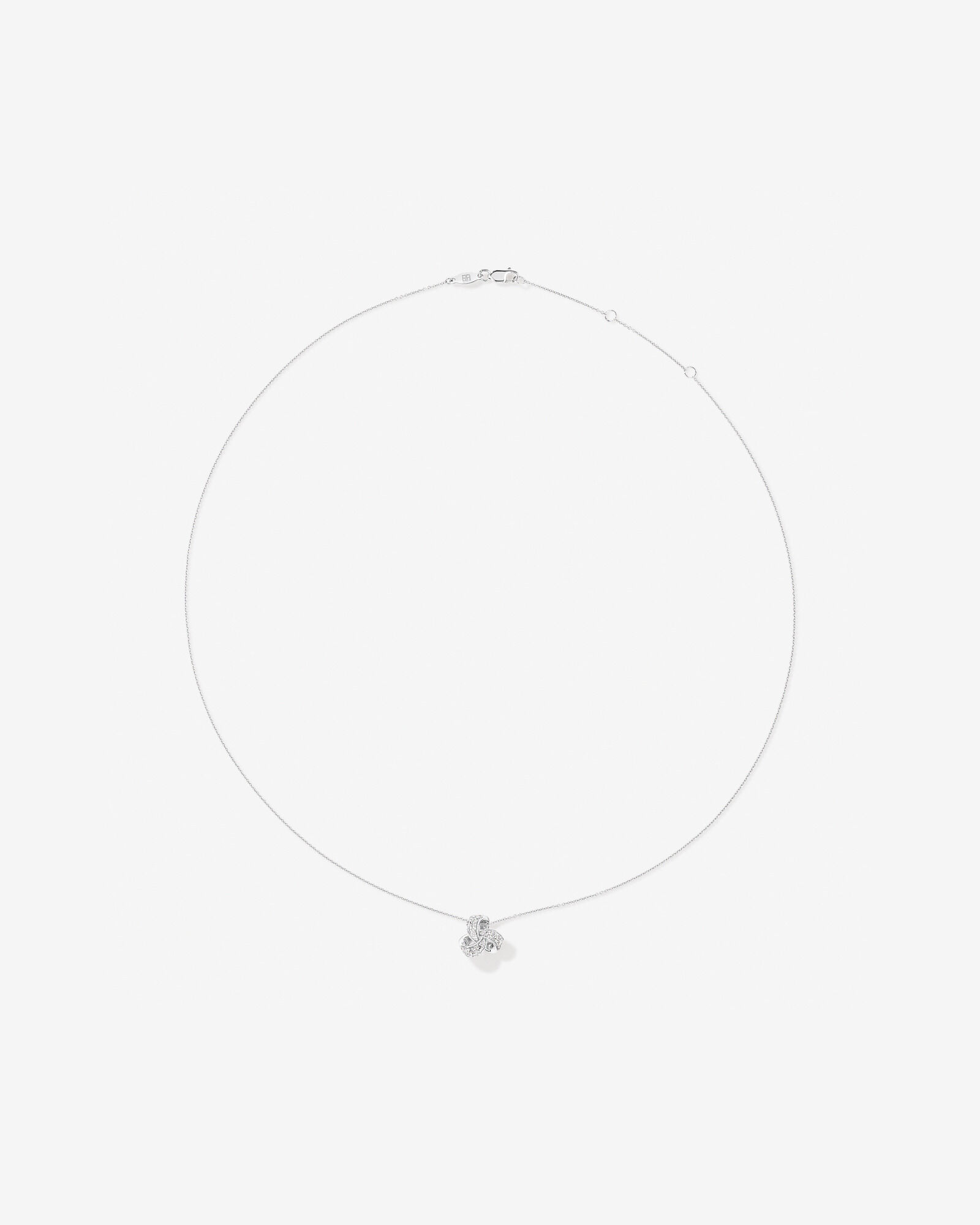 Cubic Zirconia Knot Pendant Necklace in Sterling Silver