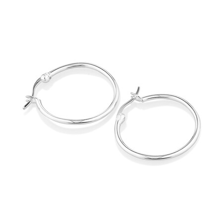 20mm Round Hoop Earring in Sterling Silver 20mm Round Hoop Earring in Sterling Silver