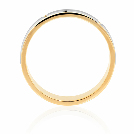 Men's Wedding Band in 10kt Yellow & White Gold Men's Wedding Band in 10kt Yellow & White Gold