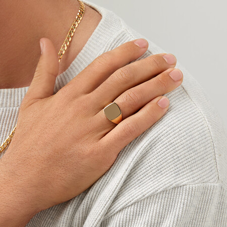 Men's Signet Ring in 10kt Yellow Gold Men's Signet Ring in 10kt Yellow Gold