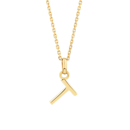 T Initial Pendant in 10kt Yellow Gold T Initial Pendant in 10kt Yellow Gold