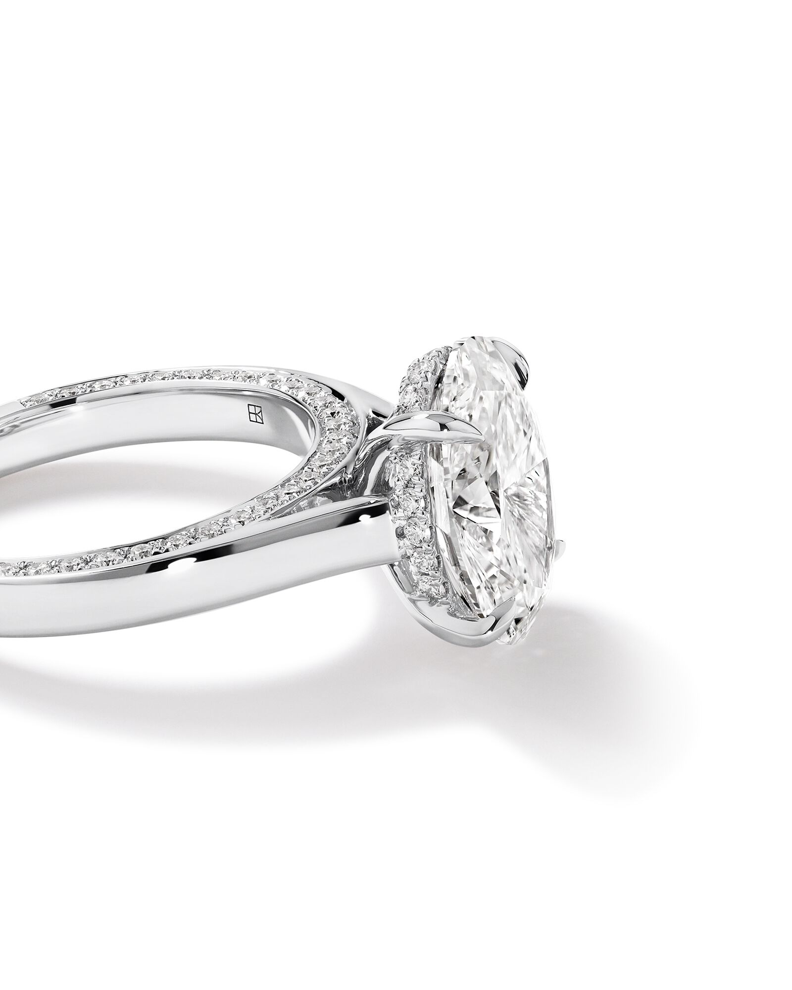 4.47 Carat TW Oval Cut Laboratory-Grown Diamond Engagement Ring in 18kt White Gold