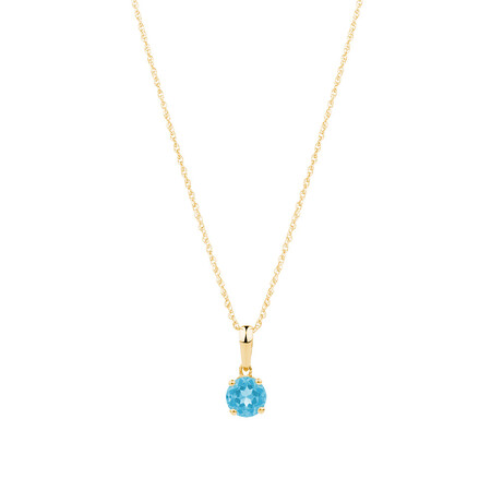 Pendant with Blue Topaz in 10kt Yellow Gold Pendant with Blue Topaz in 10kt Yellow Gold