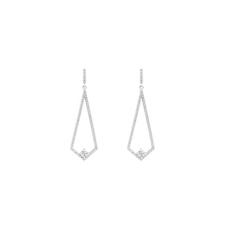 Cubic Zirconia Drop Earrings in Sterling Silver Cubic Zirconia Drop Earrings in Sterling Silver