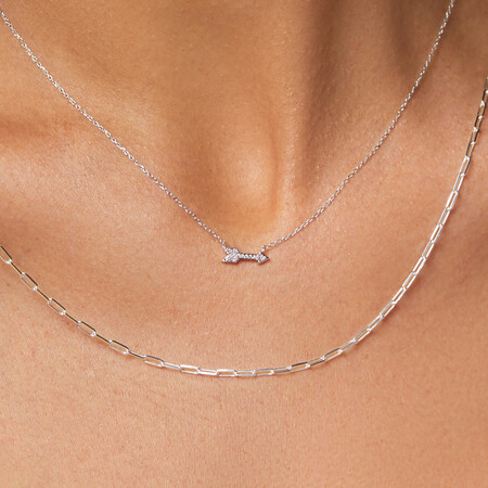 60cm (24") 2mm-2.5mm Width Paperclip Chain in Sterling Silver 60cm (24") 2mm-2.5mm Width Paperclip Chain in Sterling Silver