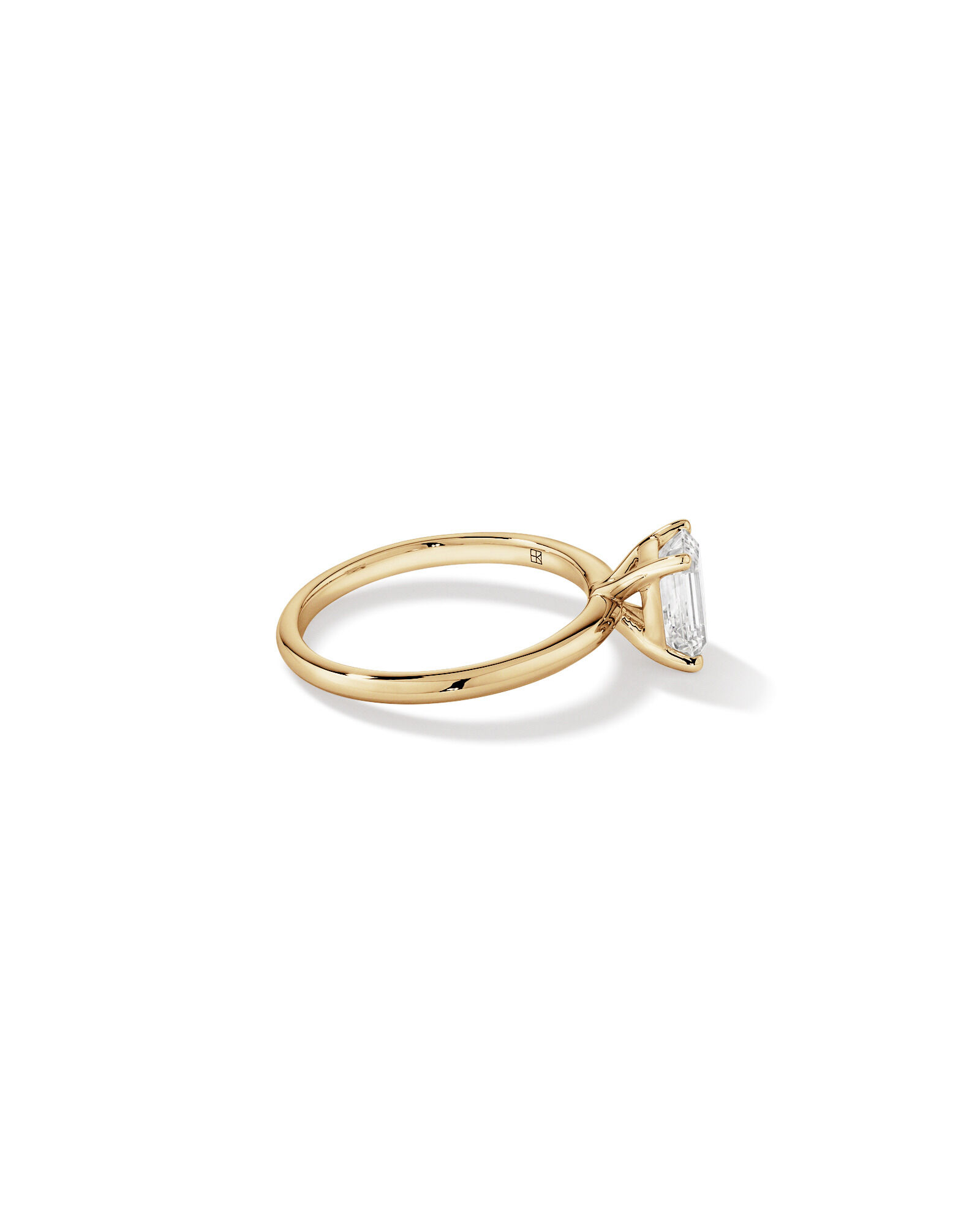 Bague de fiançailles solitaire en diamant cultivé en laboratoire TW taille émeraude de 1,25 carat en or jaune 14 carats