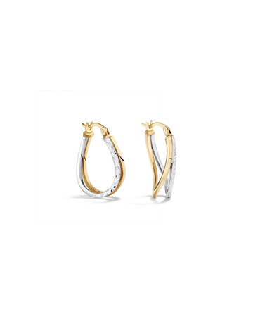 Huggie Earrings in 10kt Yellow & White Gold Huggie Earrings in 10kt Yellow & White Gold