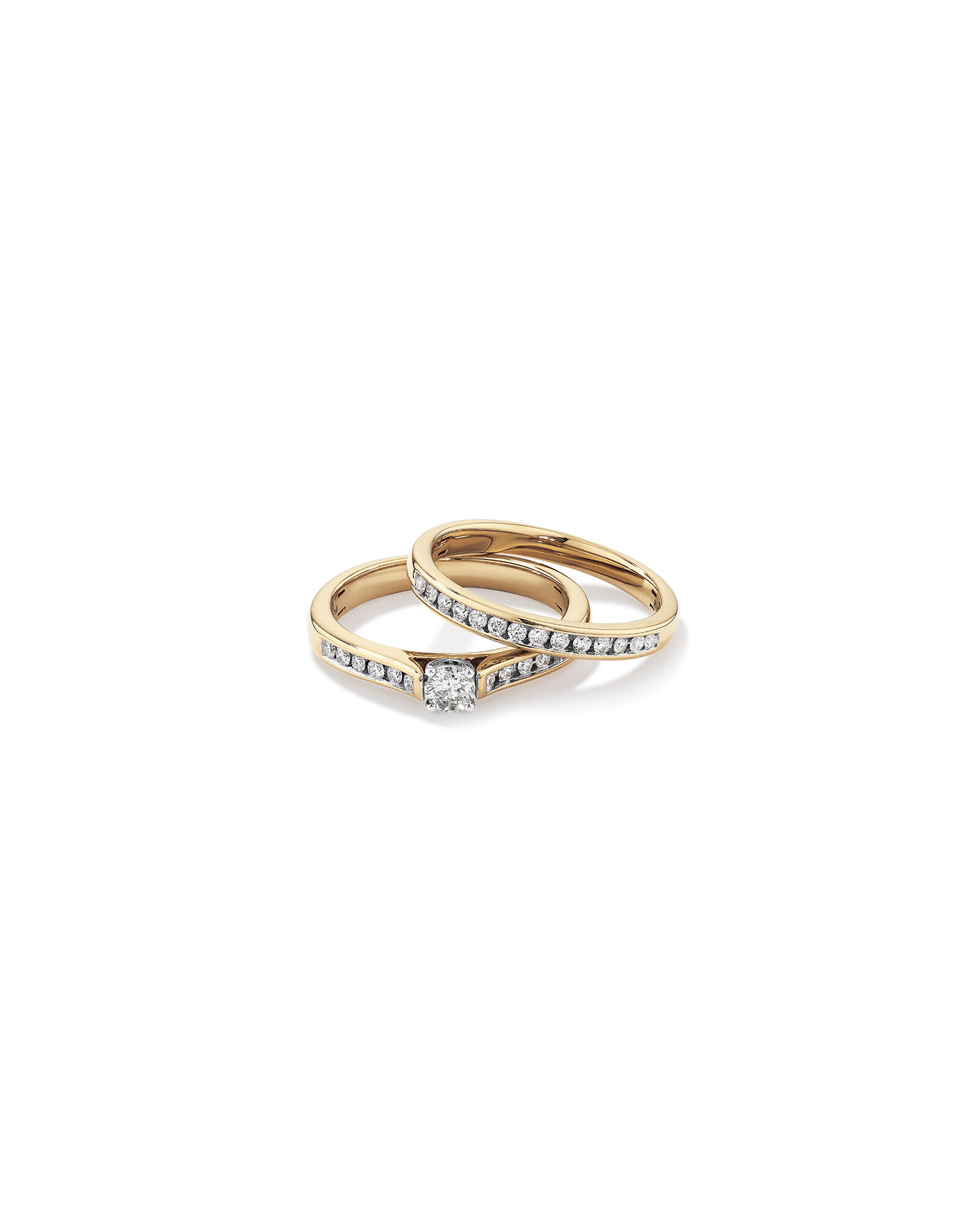 Bridal Set with 0.50 Carat TW of Diamonds in 14kt Yellow & White Gold
