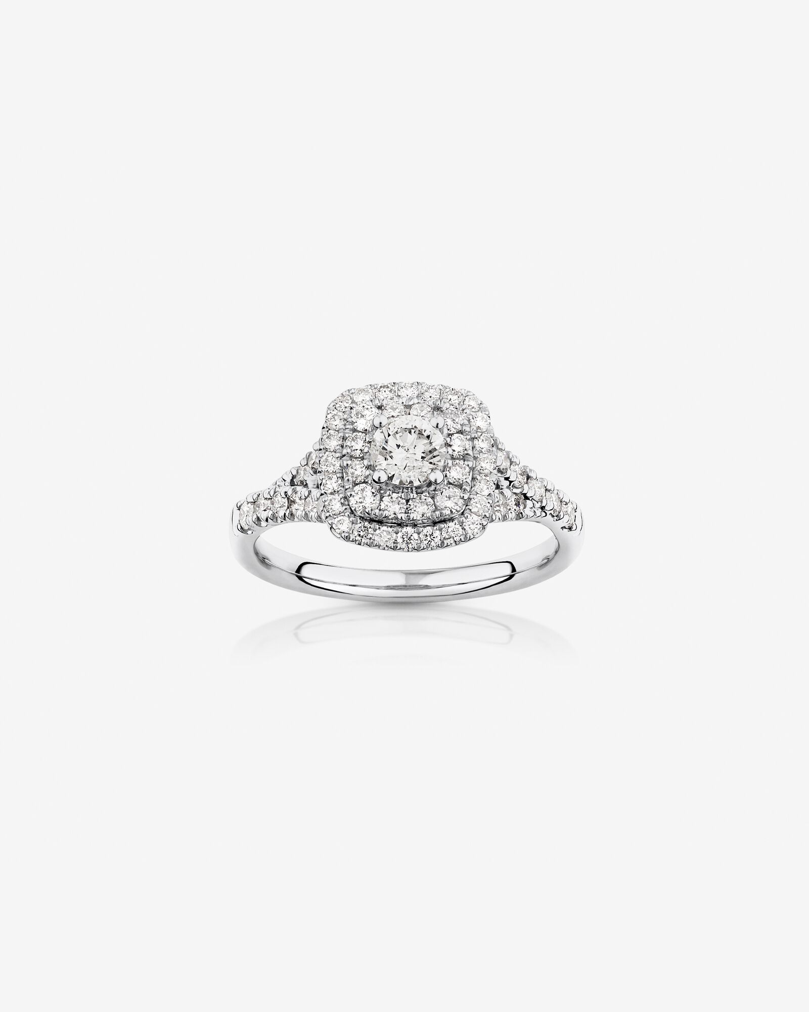 Bridal Set with 1.18 Carat TW of Diamonds in 14kt White Gold