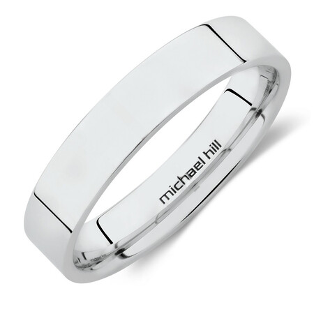 Flat Wedding Band in 10kt White Gold Flat Wedding Band in 10kt White Gold