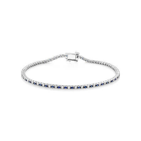Sapphire & Diamond Bracelet in Sterling Silver Sapphire & Diamond Bracelet in Sterling Silver
