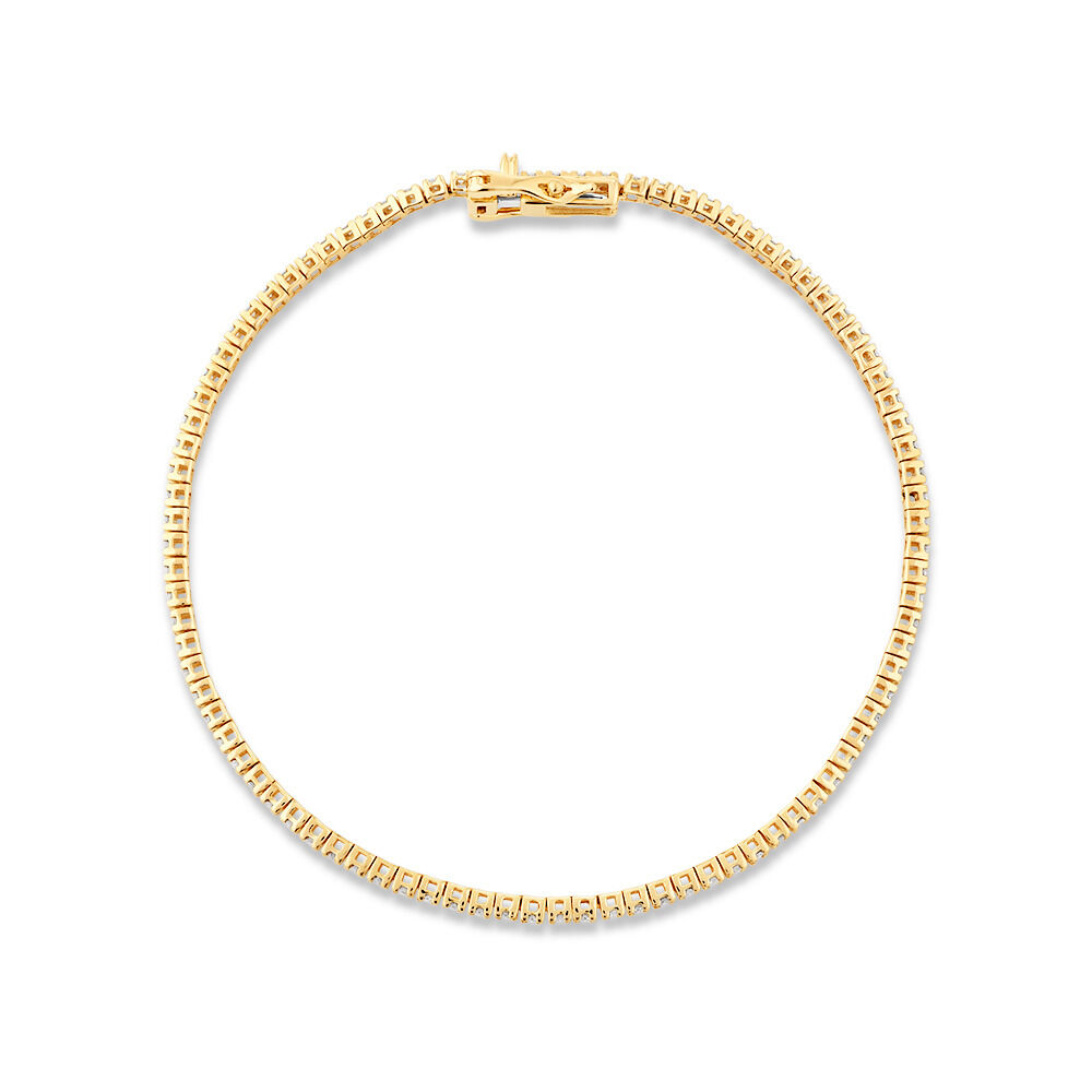 0.82 Carat TW Diamond Tennis Bracelet 10kt Yellow Gold