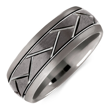 8mm Men's Ring in Grey Tungsten 8mm Men's Ring in Grey Tungsten