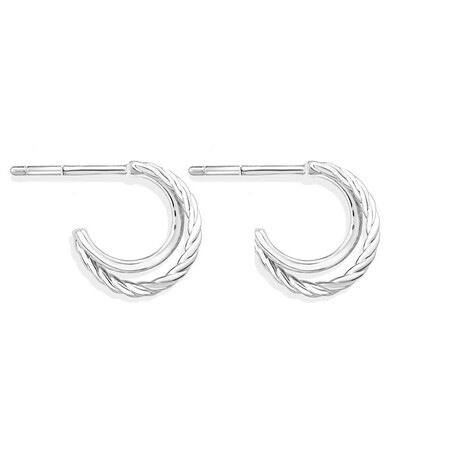 12mm Twist Huggie Earrings in Sterling Silver 12mm Twist Huggie Earrings in Sterling Silver