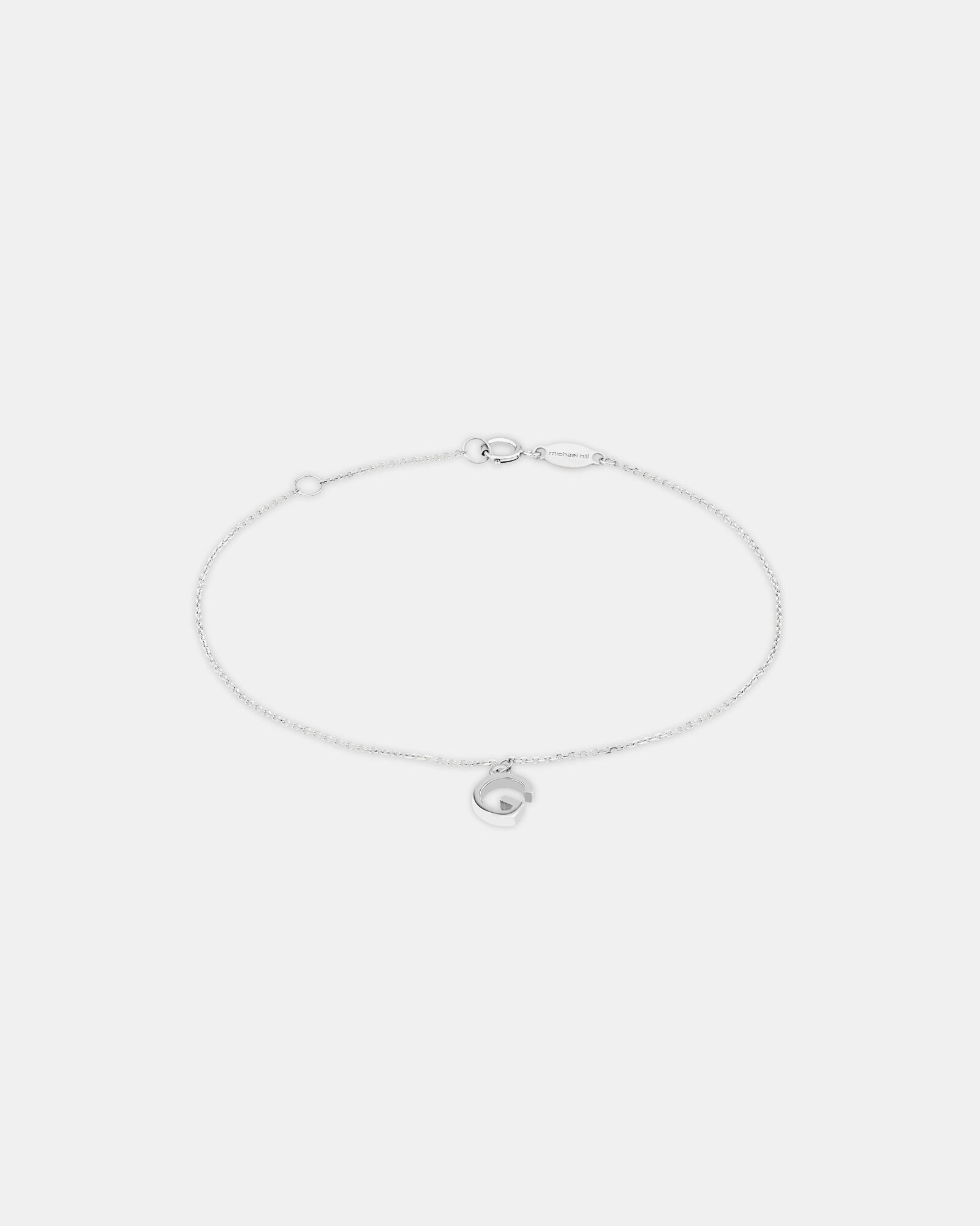 19cm (7.5") G Initial Bracelet in Sterling Silver