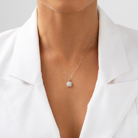 Pendant with 0.304 Carat TW of Diamonds in 10kt White Gold Pendant with 0.304 Carat TW of Diamonds in 10kt White Gold