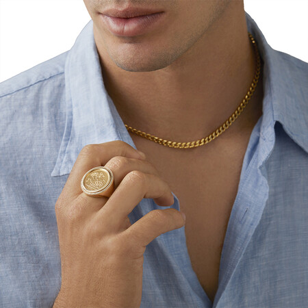 Sovereign Coin Ring with 0.30 Carat TW of Diamonds in 10kt & 22kt Yellow Gold Sovereign Coin Ring with 0.30 Carat TW of Diamonds in 10kt & 22kt Yellow Gold