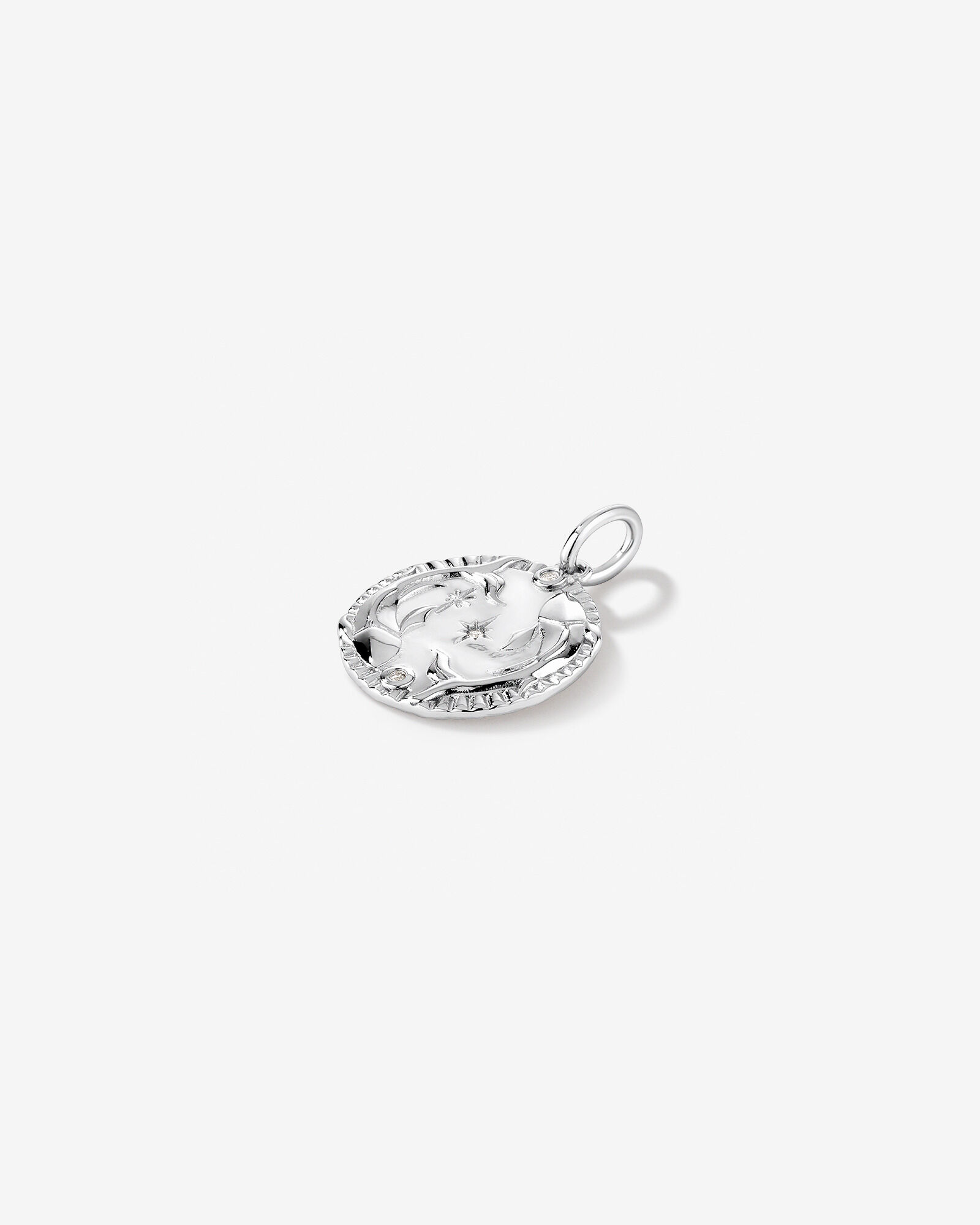 Diamond Accent Pisces Zodiac Pendant in Sterling Silver