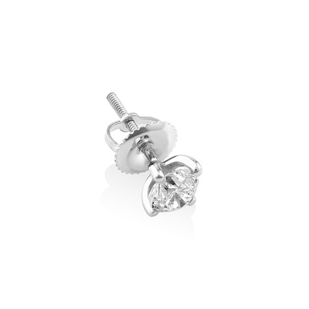 Single Solitaire Stud Earring with 1/2 Carat TW of Diamond in 10kt White Gold Single Solitaire Stud Earring with 1/2 Carat TW of Diamond in 10kt White Gold
