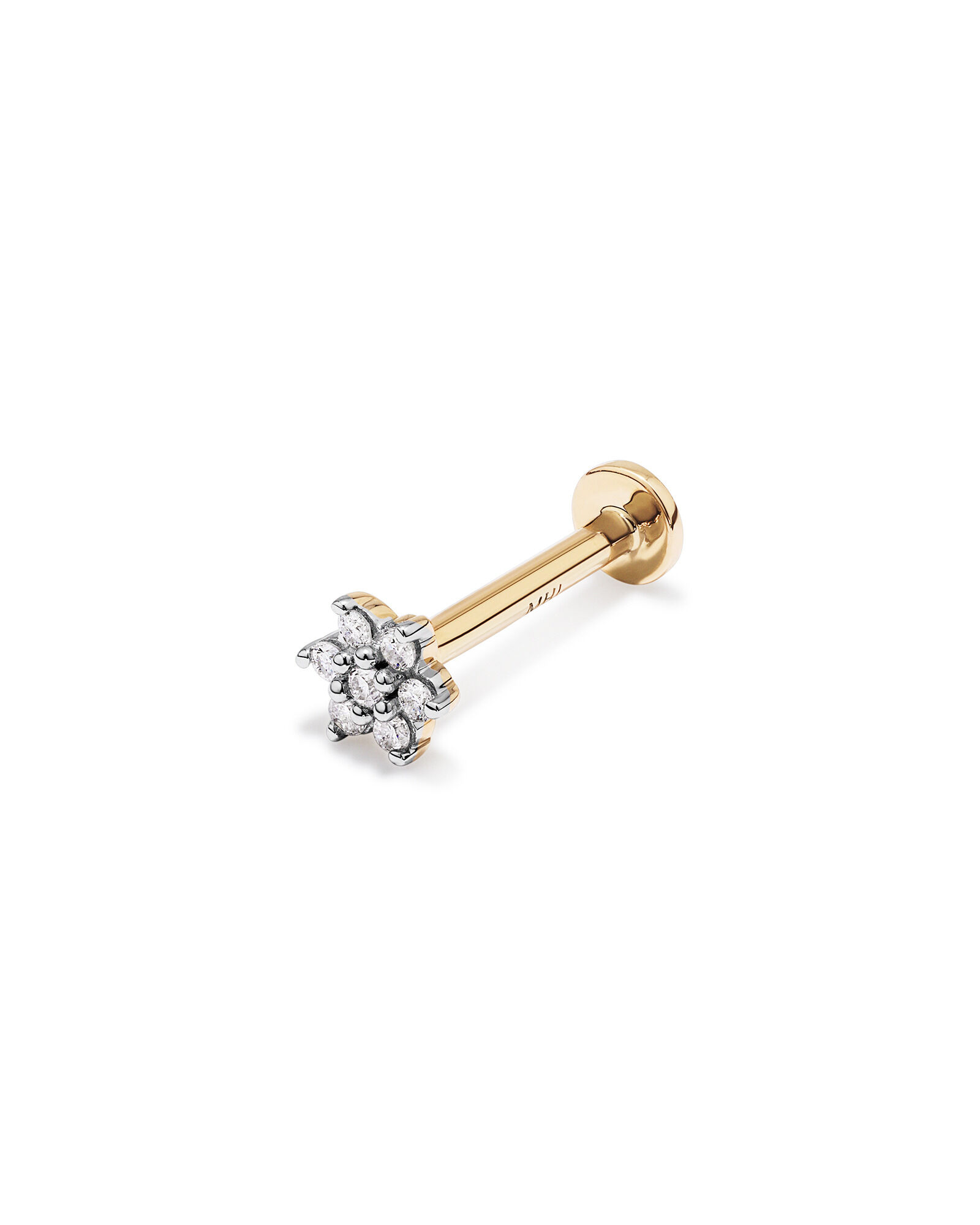 Michael Hill Women s Stud Earrings Diamond Flower Flat Back Helix Stud Earring in 10kt Yellow Gold Size One Size at The Iconic