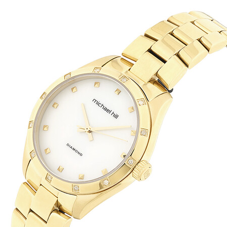 Ladies Watch 0.12 Carat TW of Diamonds in Gold Tone Stainless Steel Ladies Watch 0.12 Carat TW of Diamonds in Gold Tone Stainless Steel