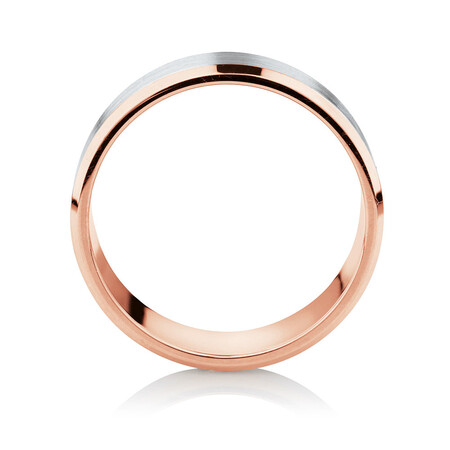 Men's Wedding Band in 10kt Rose & White Gold Men's Wedding Band in 10kt Rose & White Gold