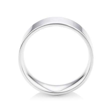 Flat Wedding Band in 10kt White Gold Flat Wedding Band in 10kt White Gold