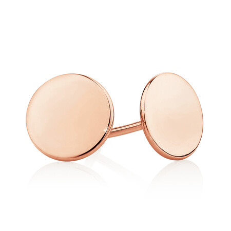 6mm Circle Stud Earrings in 10kt Rose Gold