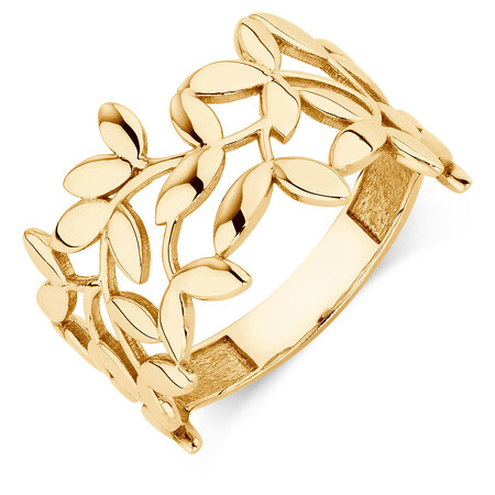 Olive Leaf Ring in 10kt Yellow Gold