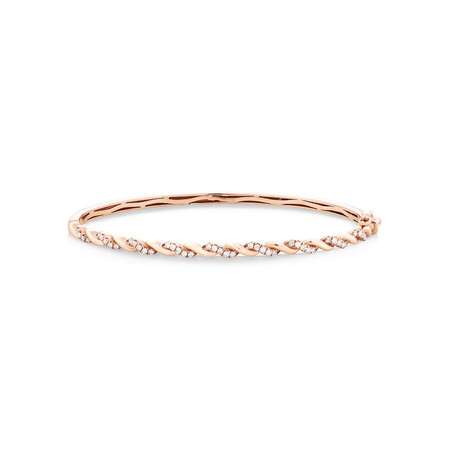 Twist Bangle With 0.33 Carat TW Diamonds In 10kt Rose Gold Twist Bangle With 0.33 Carat TW Diamonds In 10kt Rose Gold