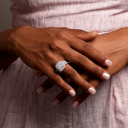 Ring with 3 Carat TW of Diamonds in 10kt White Gold Ring with 3 Carat TW of Diamonds in 10kt White Gold