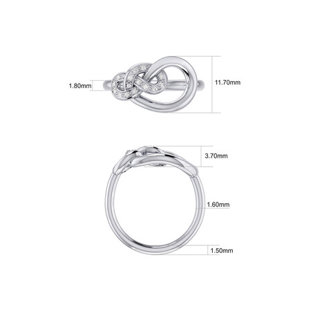 Knots Ring with Diamonds in Sterling Silver Knots Ring with Diamonds in Sterling Silver