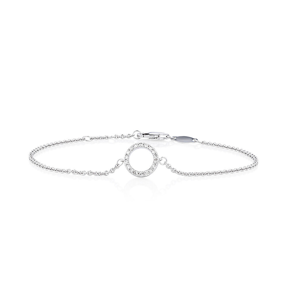 19cm (7") Bracelet with 0.16 Carat TW of Diamonds in 10kt White Gold