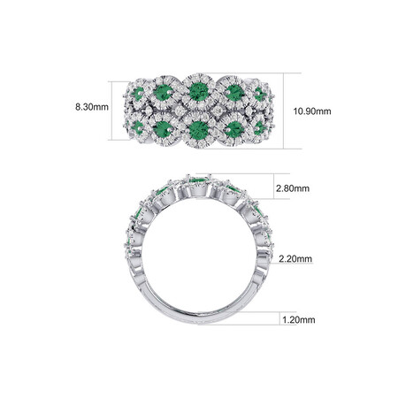 Bubble Ring with Natural Emerald & 0.80 Carat TW of Diamonds in 14kt White Gold Bubble Ring with Natural Emerald & 0.80 Carat TW of Diamonds in 14kt White Gold