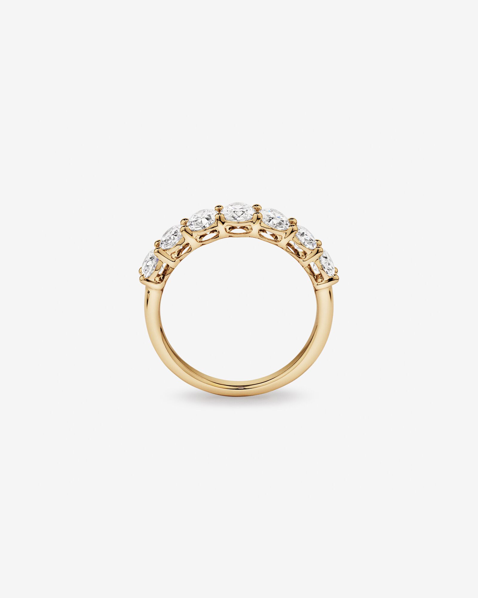 Alliance ovale en diamant cultivé en laboratoire TW de 2,00 carats en or jaune 14 carats