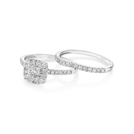Bridal Set with 1 Carat TW of Diamonds in 14kt White Gold Bridal Set with 1 Carat TW of Diamonds in 14kt White Gold