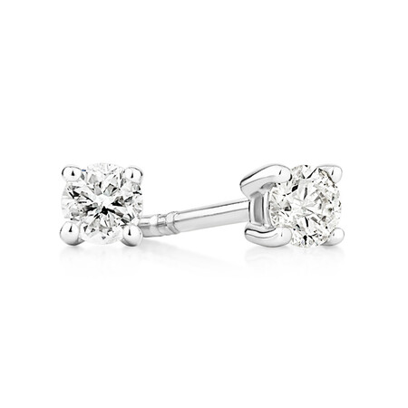 Classic Stud Earrings with 0.18 Carat TW of Diamonds in 10kt White Gold Classic Stud Earrings with 0.18 Carat TW of Diamonds in 10kt White Gold