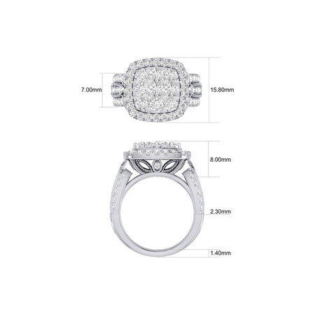Cluster Halo Ring with 3 Carat TW of Diamonds in 10kt White Gold Cluster Halo Ring with 3 Carat TW of Diamonds in 10kt White Gold