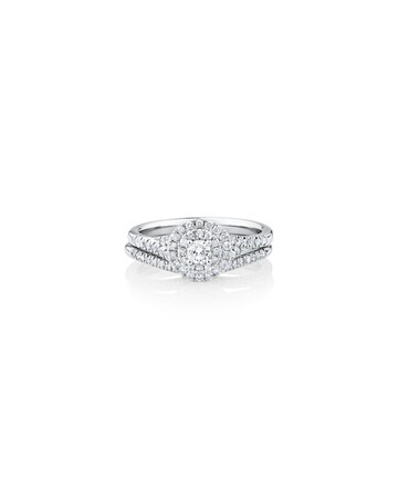 Bridal Set With 0.60 Carat TW of Diamonds In 10kt White Gold Bridal Set With 0.60 Carat TW of Diamonds In 10kt White Gold