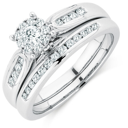 Bridal Set with 1/2 Carat TW of Diamonds in 10kt White Gold Bridal Set with 1/2 Carat TW of Diamonds in 10kt White Gold
