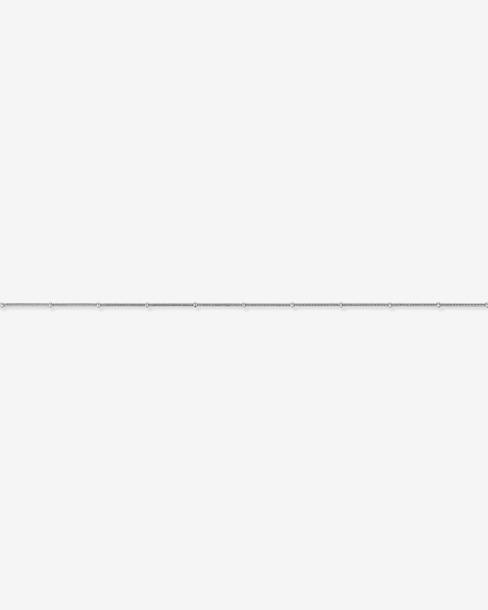26cm (10.2") 1.1mm Width Snake and Bead Chain Anklet in Sterling Silver