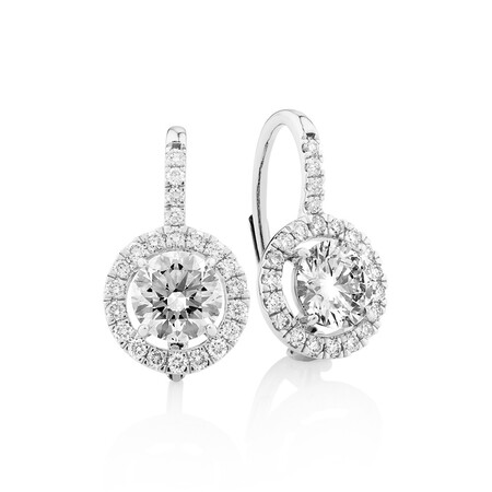 Laboratory-Created 2.00 Carat TW Diamond Earrings in 10ct White Gold Laboratory-Created 2.00 Carat TW Diamond Earrings in 10ct White Gold