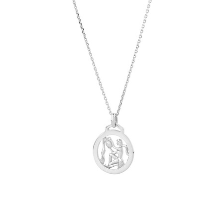 Aquarius Zodiac Pendant in Sterling Silver Aquarius Zodiac Pendant in Sterling Silver