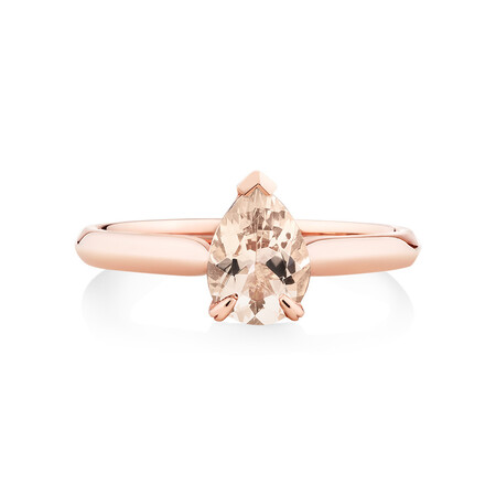 Pear Ring with Morganite in 10kt Rose Gold Pear Ring with Morganite in 10kt Rose Gold